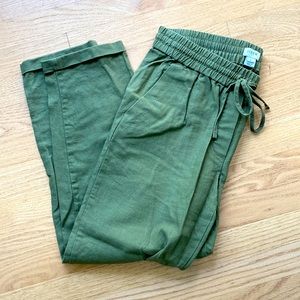 JCrew Tie-Waist Linen Pants